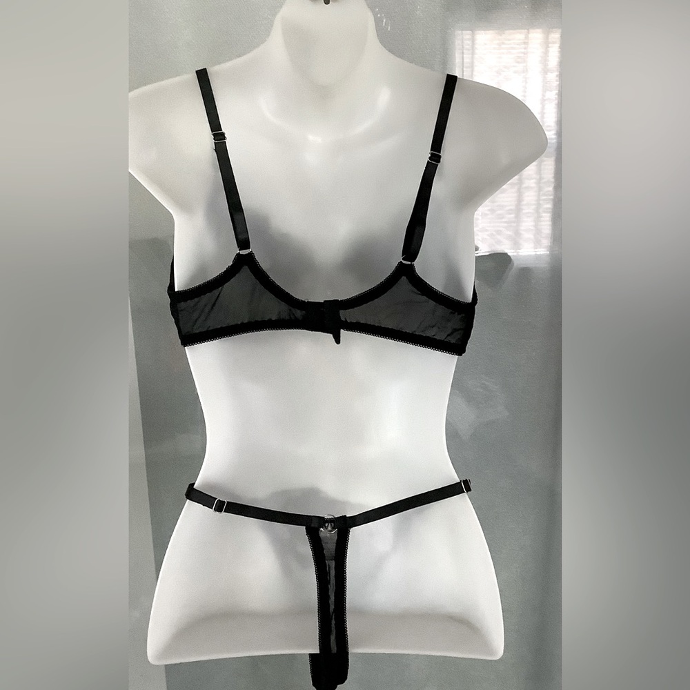 FLORAL AND LACE EXQUISITE EMBROIDERY LINGERIE SET NWOT - Picture 2 of 12
